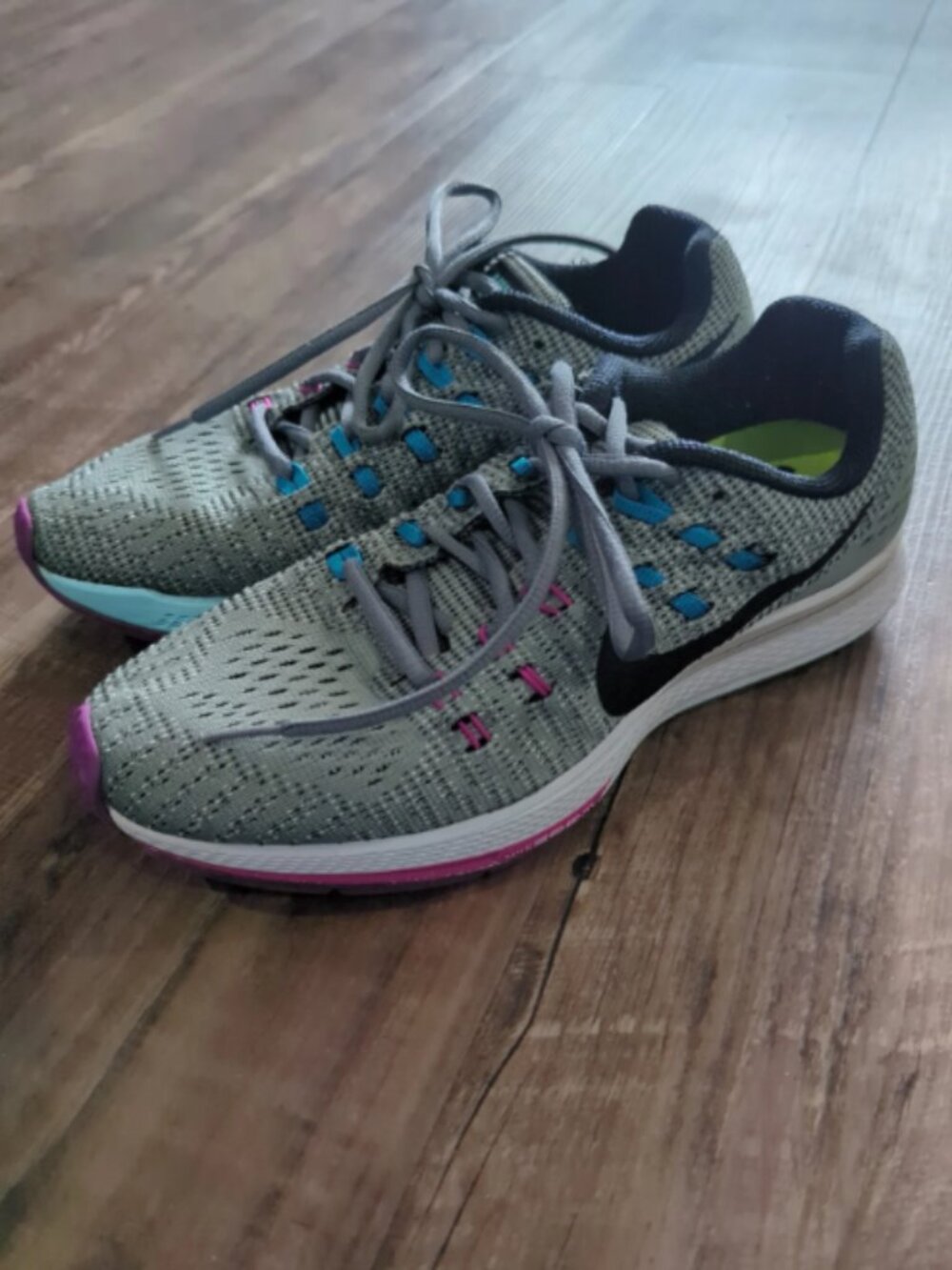Nike Zoom Structure 19 Women's Size 8.5 Cool Grey Black Fuchsia Flash